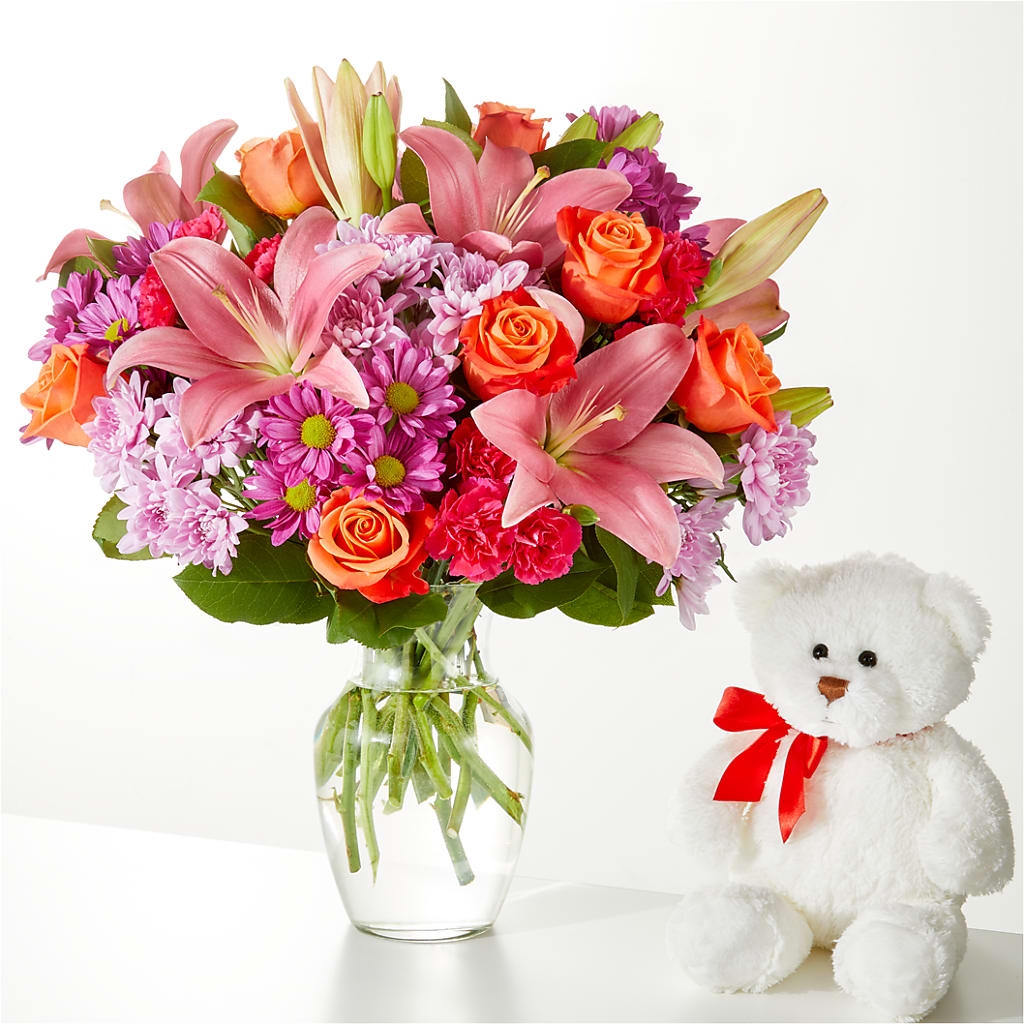 One and Only Bouquet and Bear Bundle – Herbert E Berg Florist Inc, Worcester MA