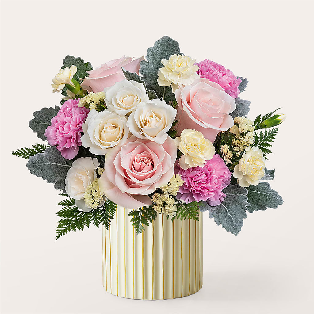 Blissful Moments Bouquet with Ivory Vase – Herbert E Berg Florist Inc, Worcester MA