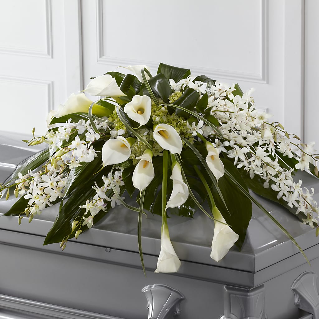 Angel Wings Casket Spray – Herbert E Berg Florist Inc, Worcester MA