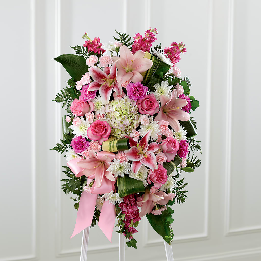 Comforting Standing Spray – Herbert E Berg Florist Inc, Worcester MA