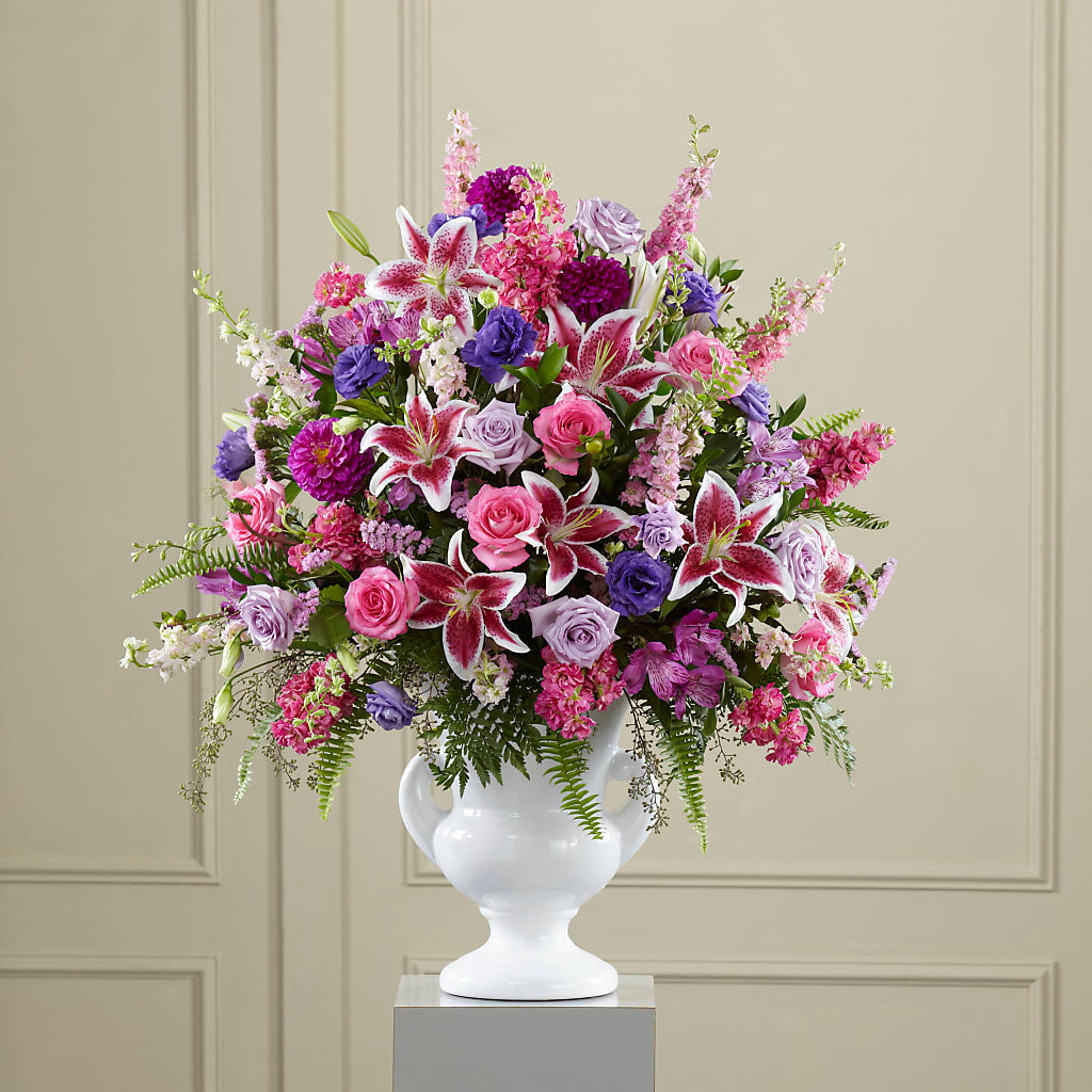 Peaceful Tribute Arrangement – Herbert E Berg Florist Inc, Worcester MA