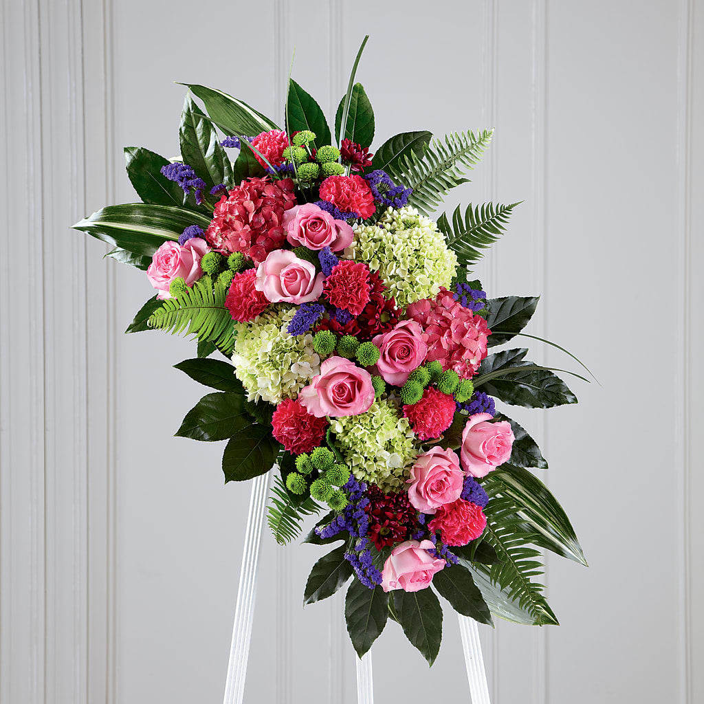 Refreshing Mix Standing Spray – Herbert E Berg Florist Inc, Worcester MA
