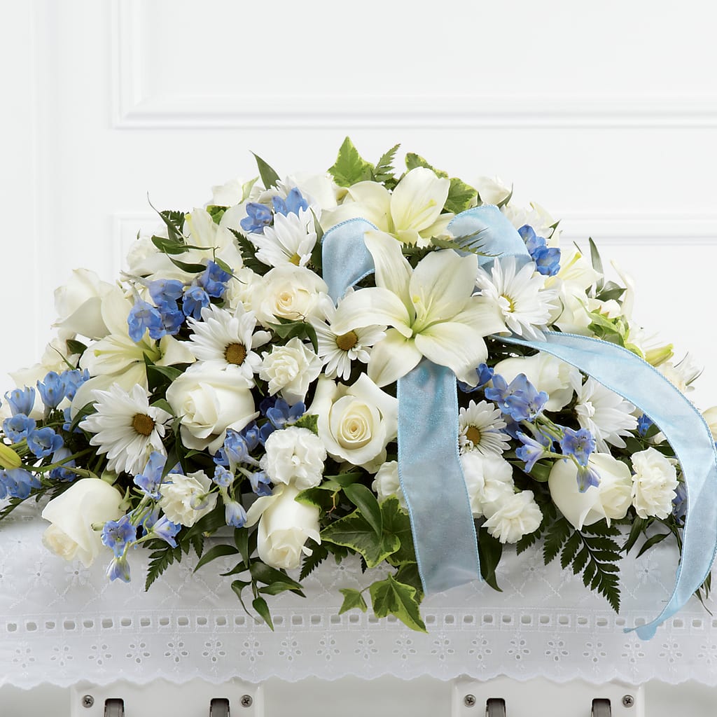 Tender Treasure Casket Spray – Herbert E Berg Florist Inc, Worcester MA