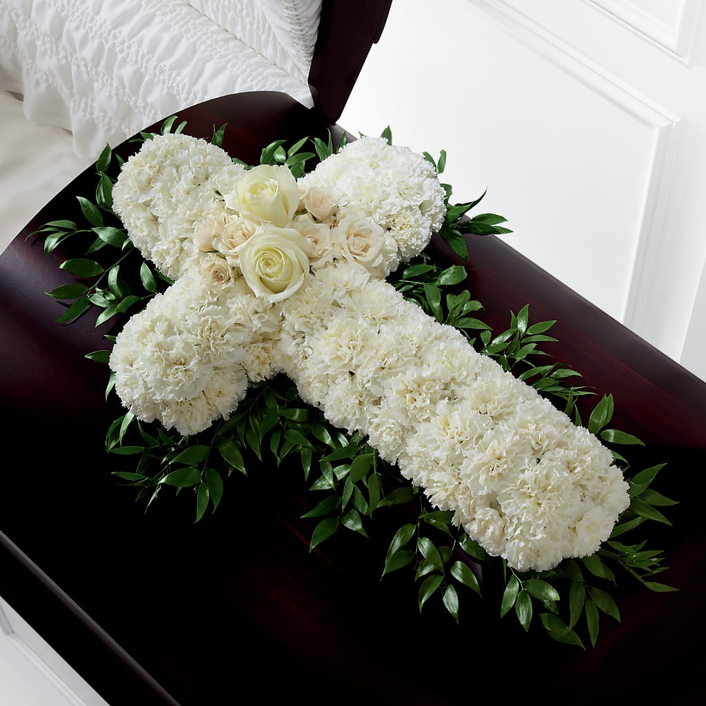 Peaceful Memories Casket Spray (Standard) – Herbert E Berg Florist Inc, Worcester MA