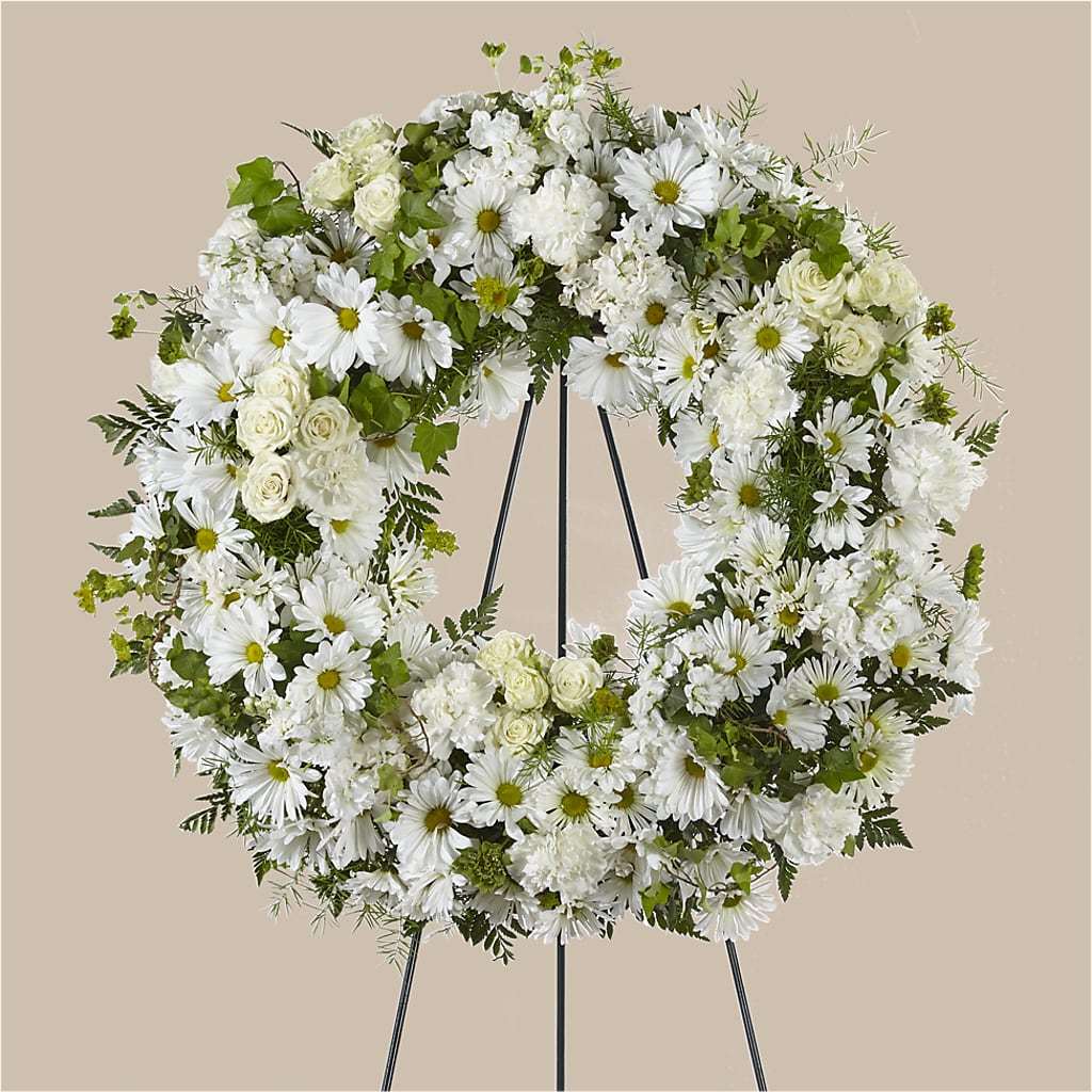 Faithful Wishes Wreath – Herbert E Berg Florist Inc, Worcester MA