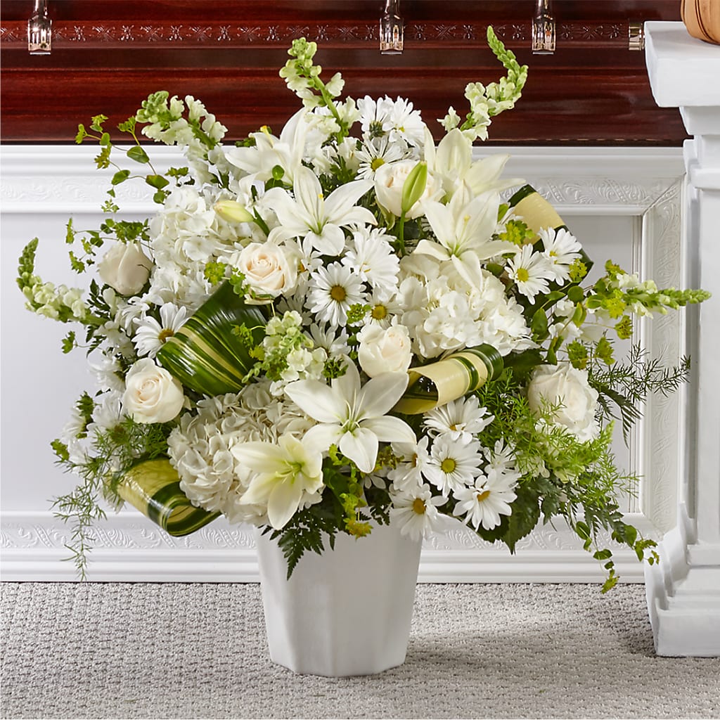 Thoughts of Tranquility Floor Basket – Herbert E Berg Florist Inc, Worcester MA