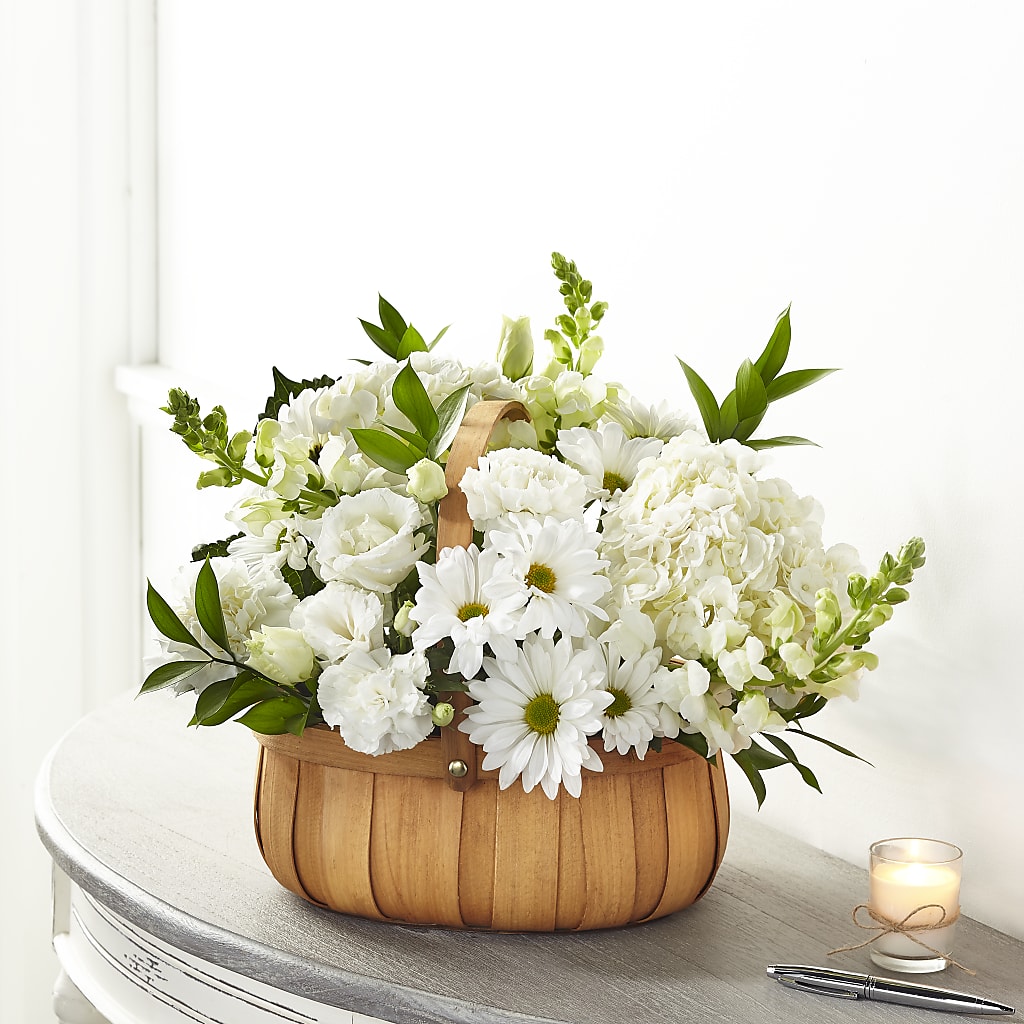 Pure Ivory Basket – Herbert E Berg Florist Inc, Worcester MA