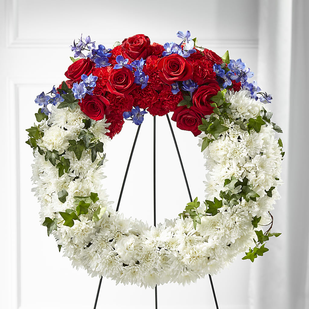Patriotic Passion Wreath – Herbert E Berg Florist Inc, Worcester MA