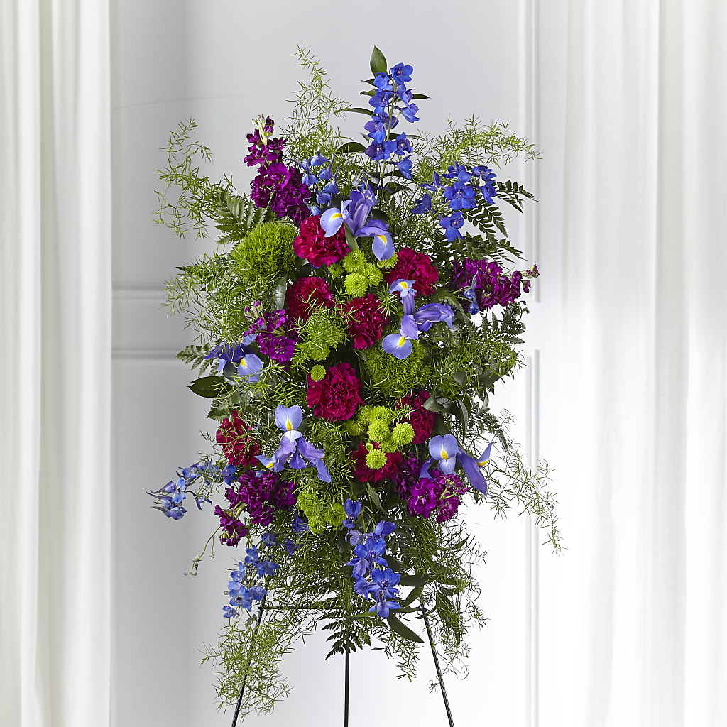 Heavenly Skies Standing Spray – Herbert E Berg Florist Inc, Worcester MA