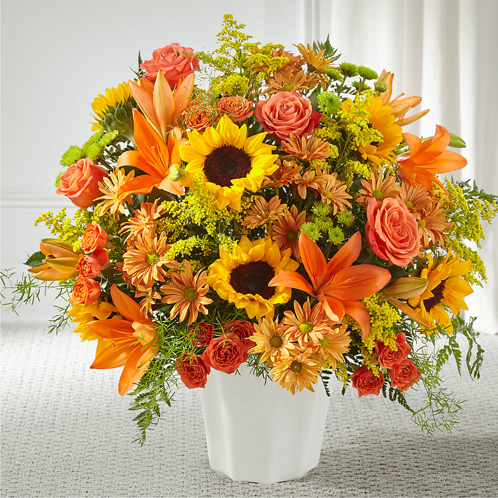 Harvest Thoughts Floor Basket – Herbert E Berg Florist Inc, Worcester MA