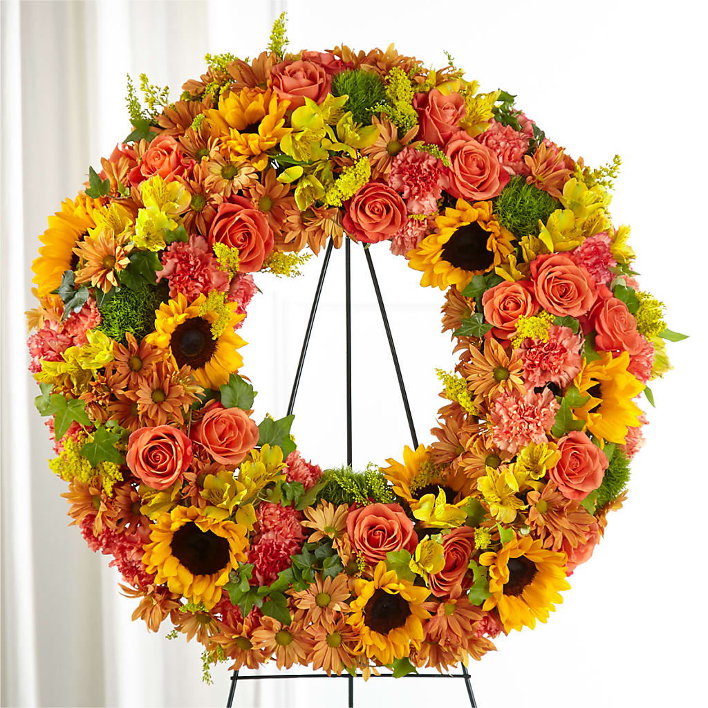Autumnal Memories Wreath (Standard) – Herbert E Berg Florist Inc, Worcester MA