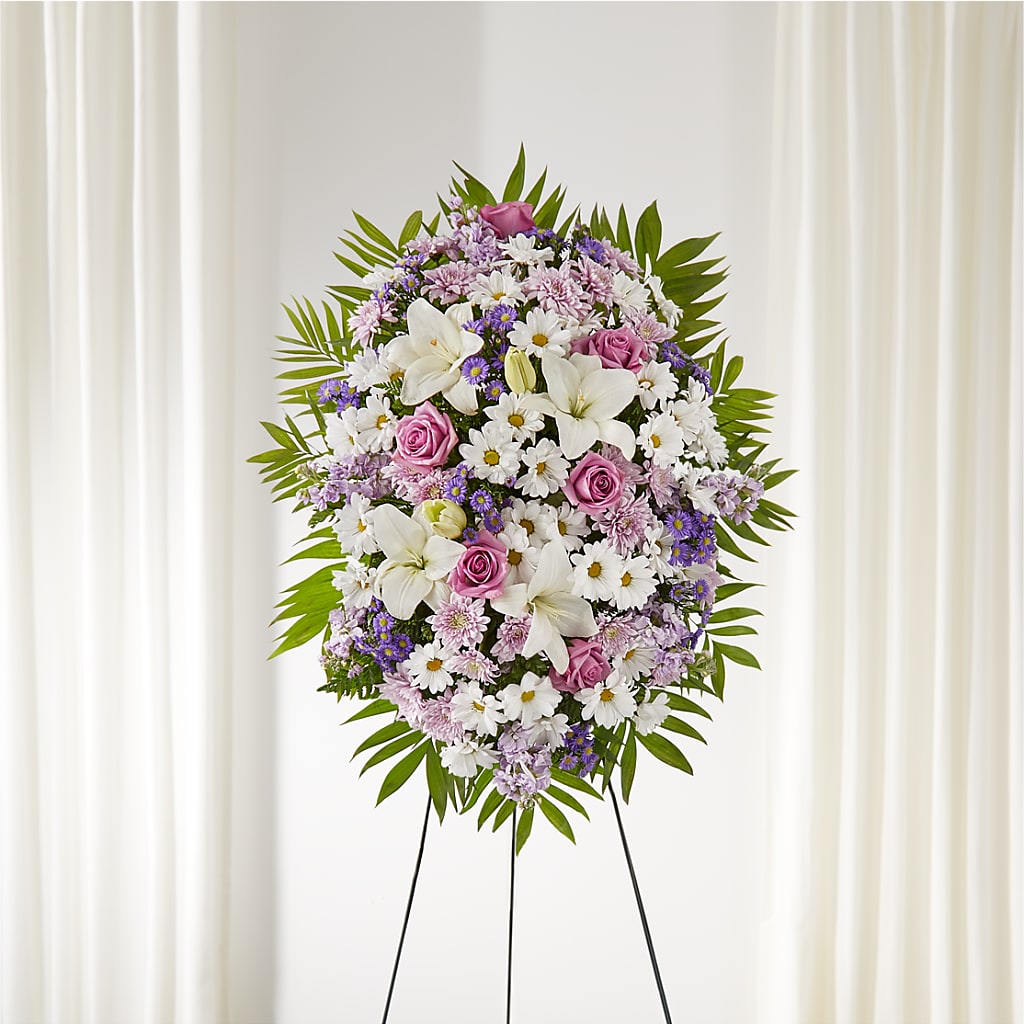 Surrounded by Love Standing Spray – Herbert E Berg Florist Inc, Worcester MA