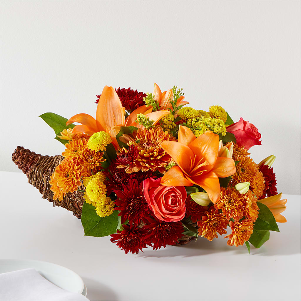 Bouquet of Blessings Cornucopia – Herbert E Berg Florist Inc, Worcester MA