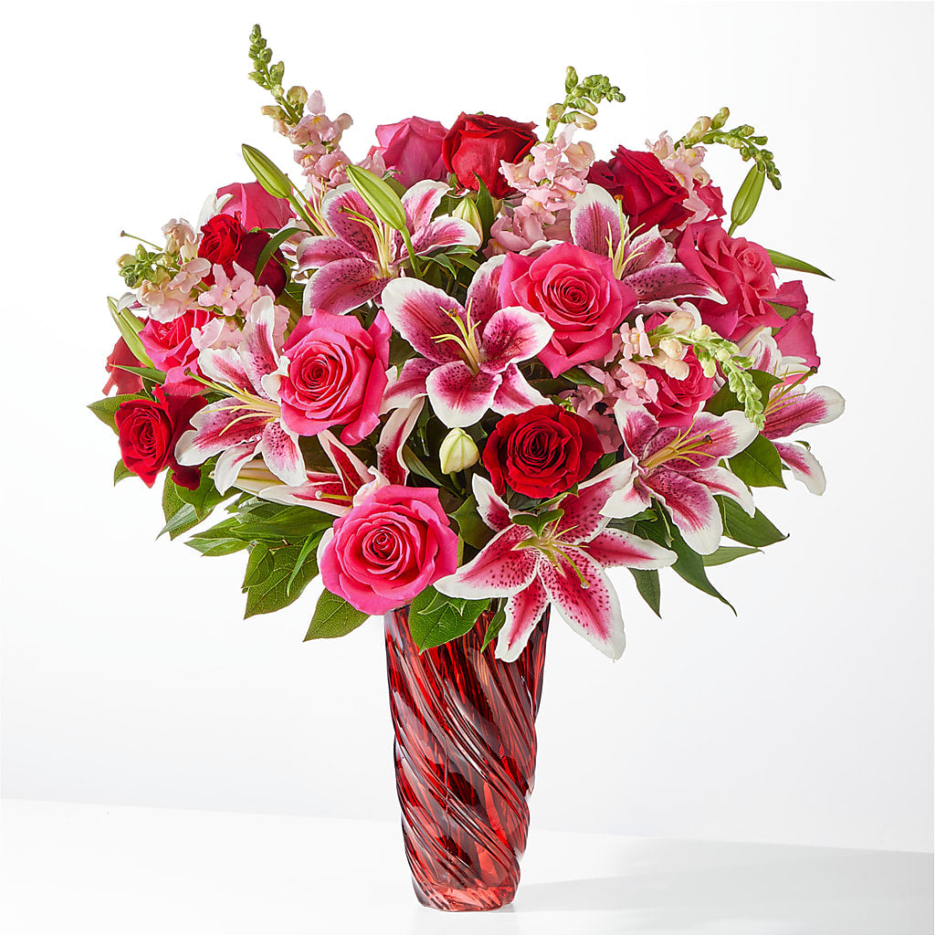 Always You Bouquet with Luxe Swirl Vase – Herbert E Berg Florist Inc, Worcester MA