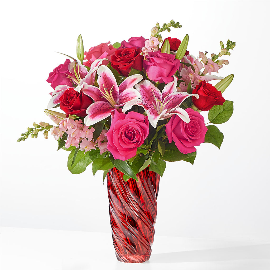 Always You Bouquet with Luxe Swirl Vase – Herbert E Berg Florist Inc, Worcester MA