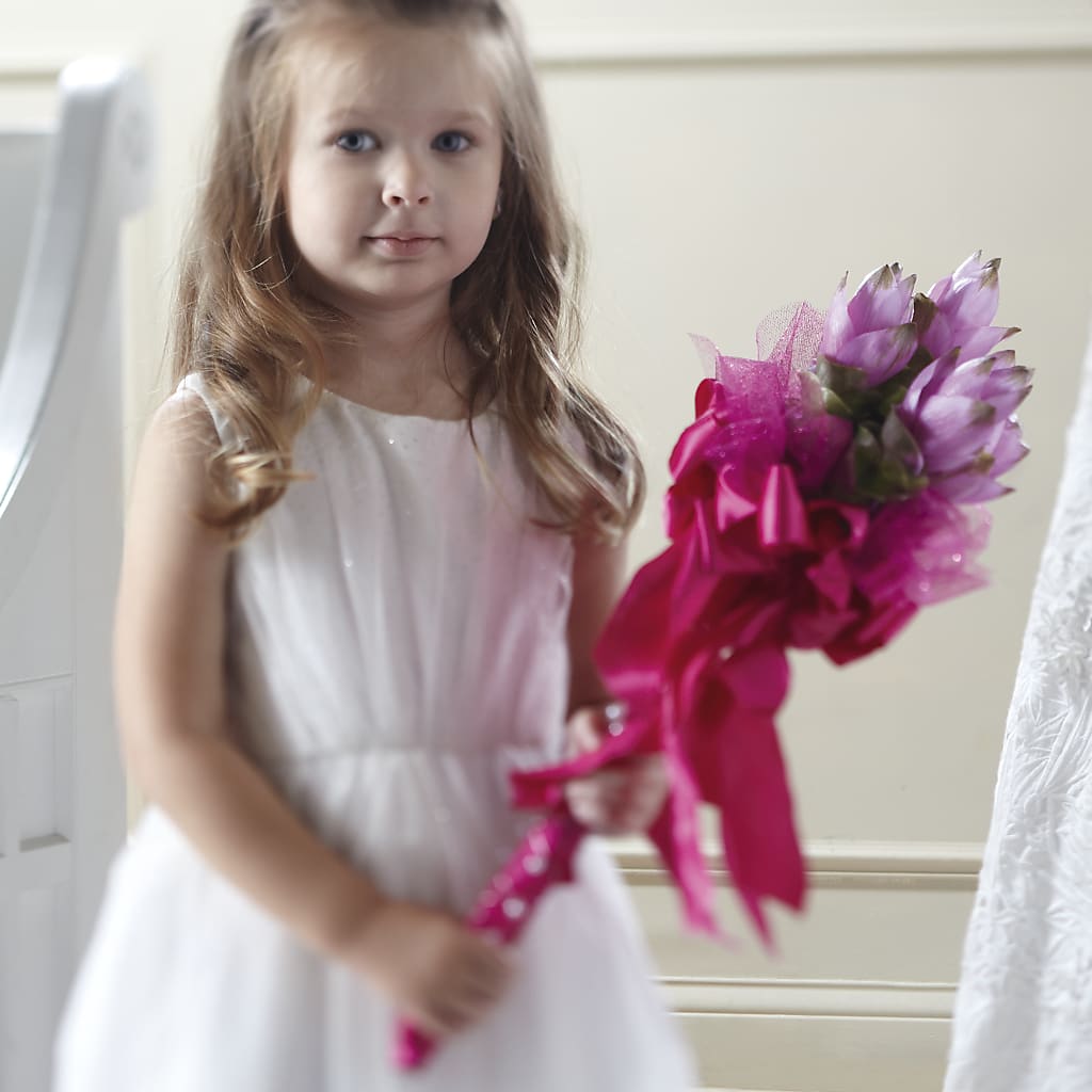 Sparkle Pink Flower Girl Bouquet – Herbert E Berg Florist Inc, Worcester MA