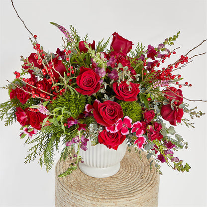 Big Red Bow Bouquet –  Herbert E Berg Florist Inc, Worcester MA