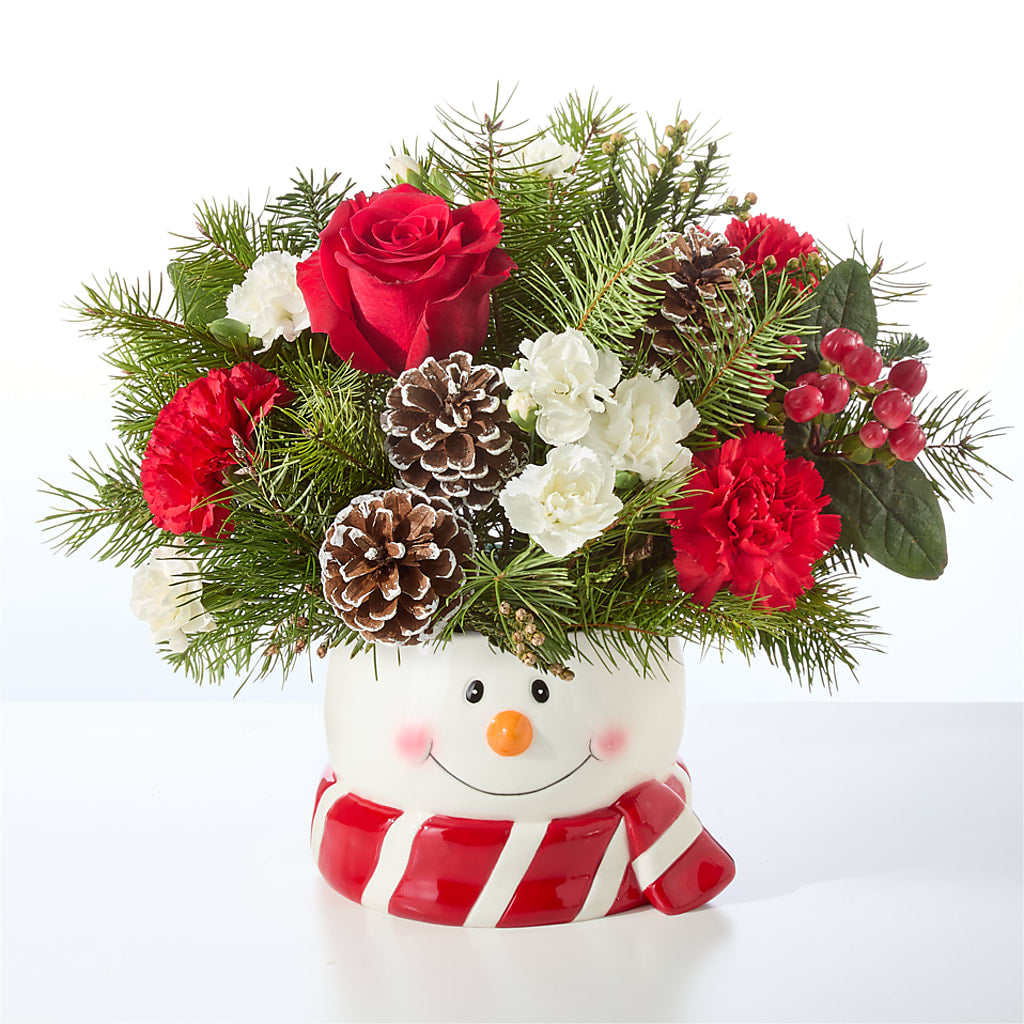 Jolly Snowman Bouquet –  Herbert E Berg Florist Inc, Worcester MA