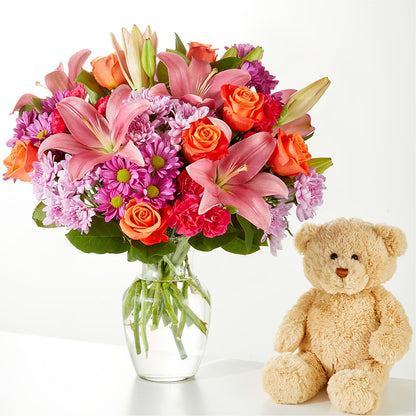 One and Only Bouquet and Bear Bundle –  Herbert E Berg Florist Inc, Worcester MA