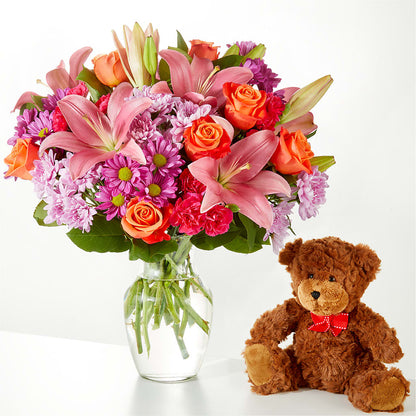 One and Only Bouquet and Bear Bundle –  Herbert E Berg Florist Inc, Worcester MA