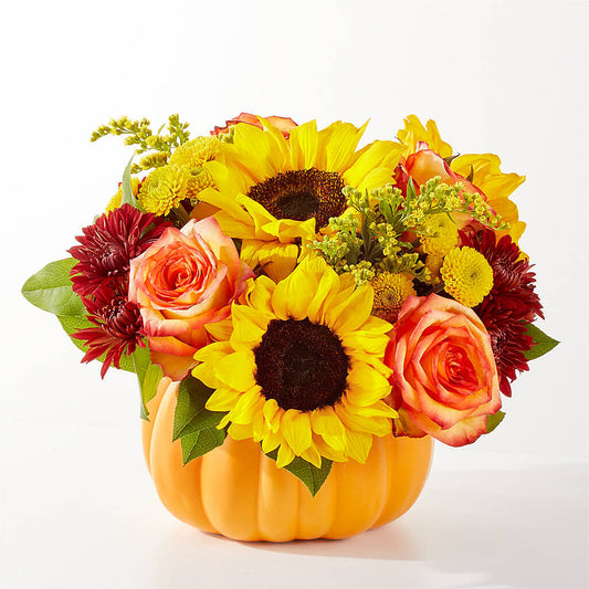 Golden Gourd Pumpkin Bouquet –  Herbert E Berg Florist Inc, Worcester MA