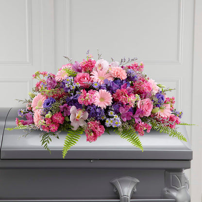 Glorious Garden Casket Spray –  Herbert E Berg Florist Inc, Worcester MA