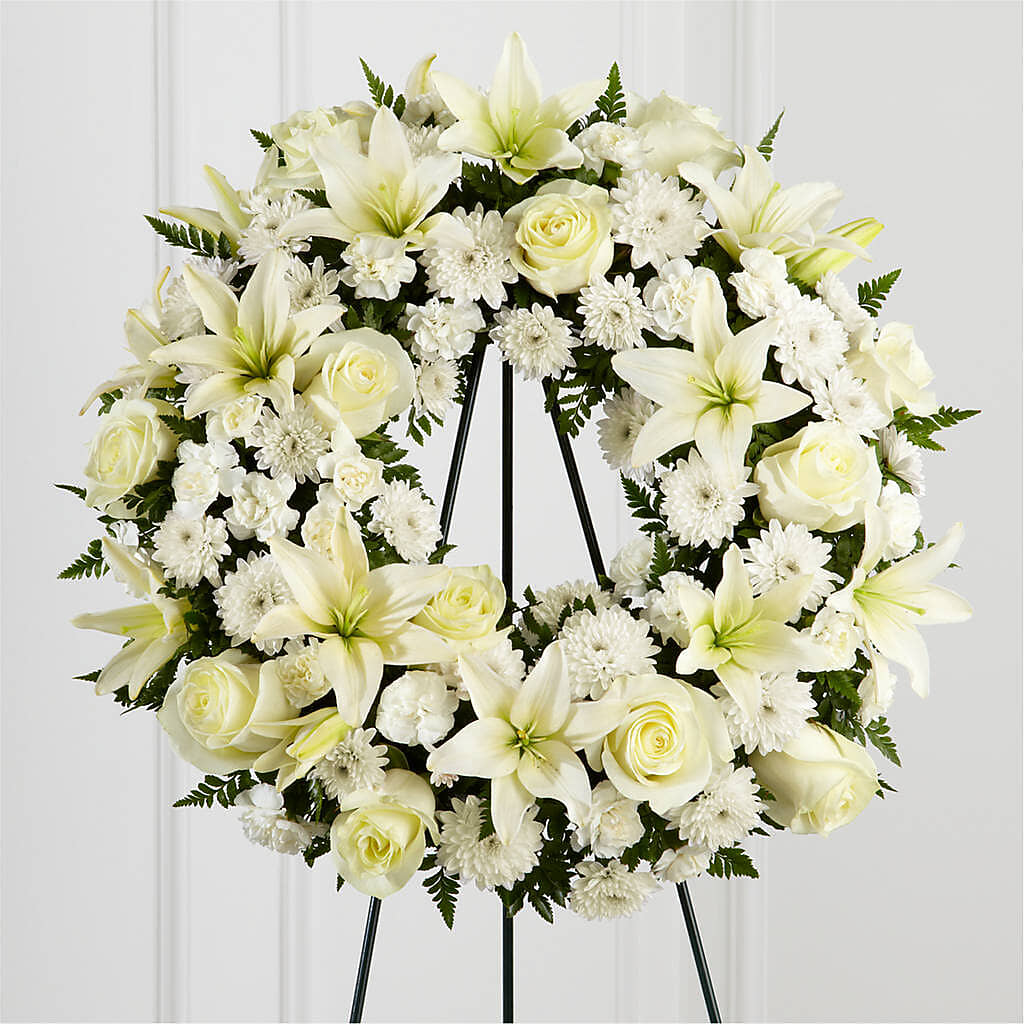 Treasured Tribute Wreath –  Herbert E Berg Florist Inc, Worcester MA