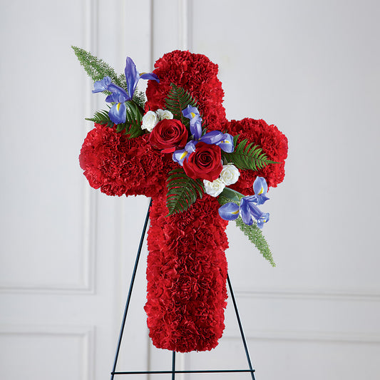 Faithful Hero Floral Cross –  Herbert E Berg Florist Inc, Worcester MA
