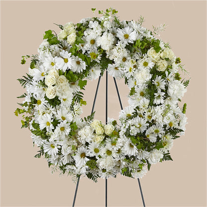 Faithful Wishes Wreath –  Herbert E Berg Florist Inc, Worcester MA