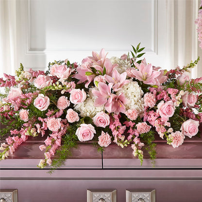 Life & Remembrance Casket Spray –  Herbert E Berg Florist Inc, Worcester MA