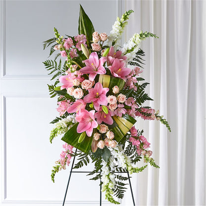 Elegant Embrace Standing Spray –  Herbert E Berg Florist Inc, Worcester MA