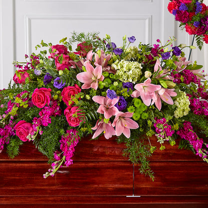 Radiant Tribute Casket Spray –  Herbert E Berg Florist Inc, Worcester MA