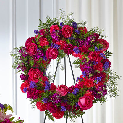 Calming Colors Wreath –  Herbert E Berg Florist Inc, Worcester MA