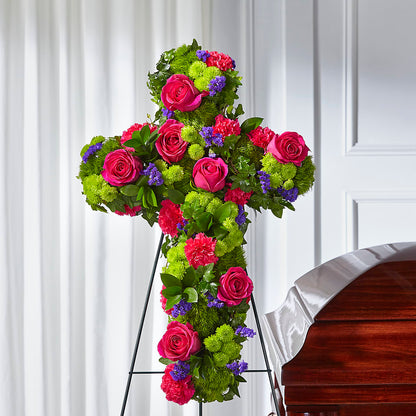 Tribute Rose Floral Cross –  Herbert E Berg Florist Inc, Worcester MA