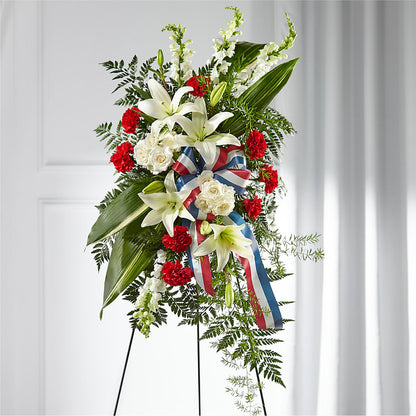 Stars of Life Standing Spray –  Herbert E Berg Florist Inc, Worcester MA