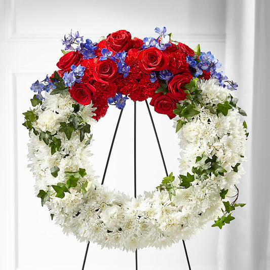 Patriotic Passion Wreath –  Herbert E Berg Florist Inc, Worcester MA