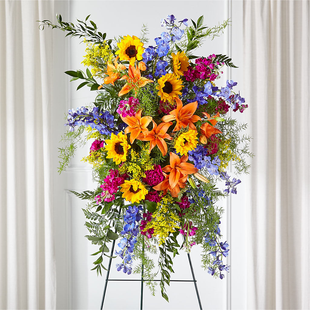 Sunlit Memories Standing Spray (Standard) –  Herbert E Berg Florist Inc, Worcester MA