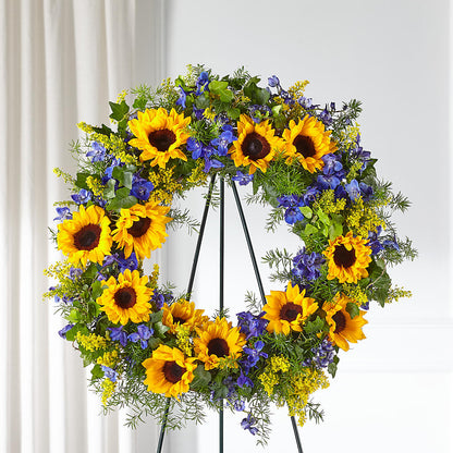 Bright Rays Wreath –  Herbert E Berg Florist Inc, Worcester MA