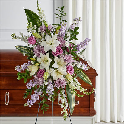 Grateful Hearts Standing Spray –  Herbert E Berg Florist Inc, Worcester MA
