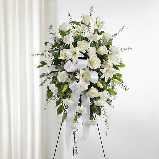 With Care Standing Spray –  Herbert E Berg Florist Inc, Worcester MA