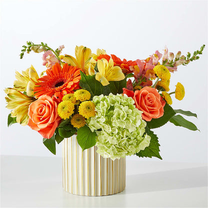 Autumn Sunshine Bouquet with Ivory Vase –  Herbert E Berg Florist Inc, Worcester MA