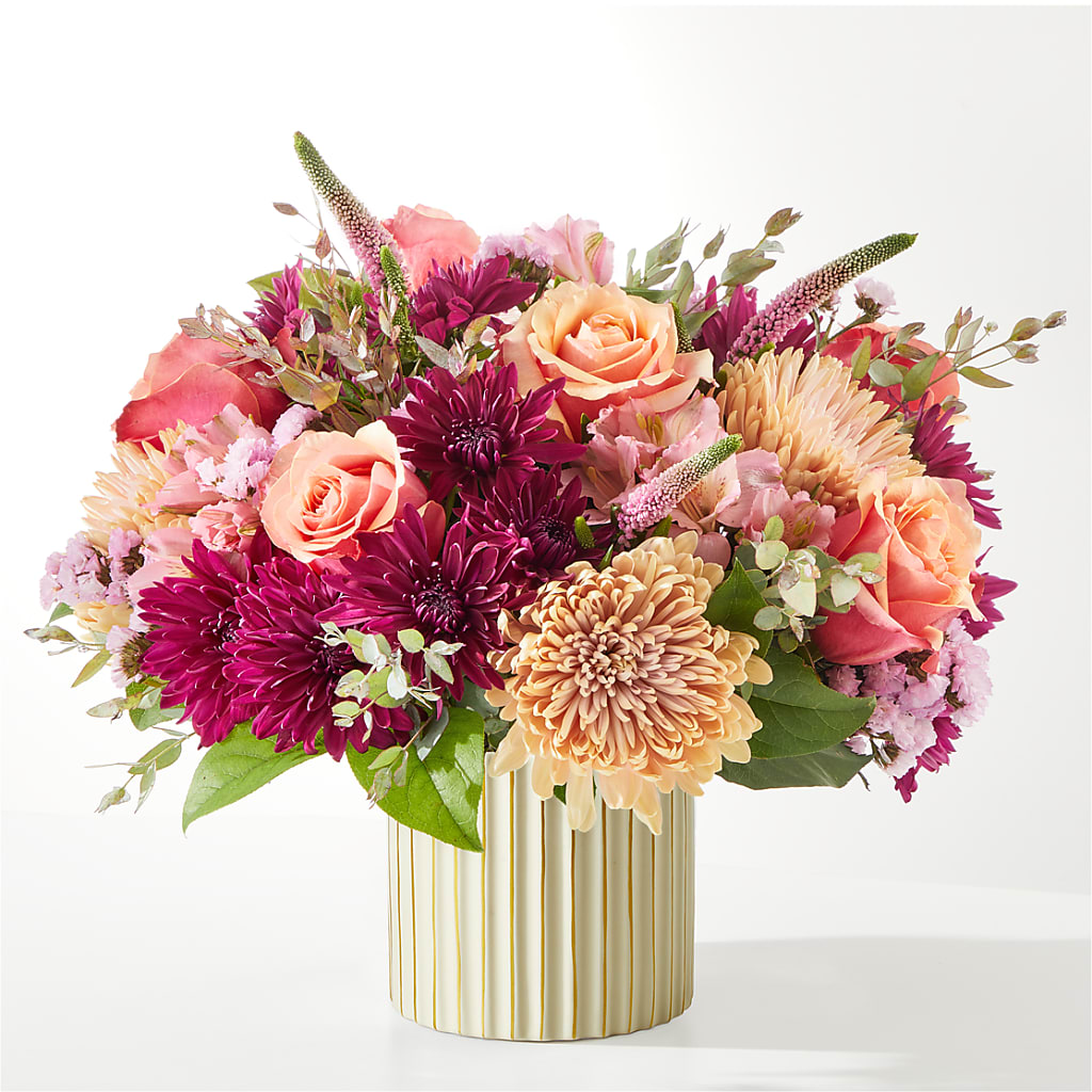 Berry Cobbler Bouquet with Ivory Vase –  Herbert E Berg Florist Inc, Worcester MA