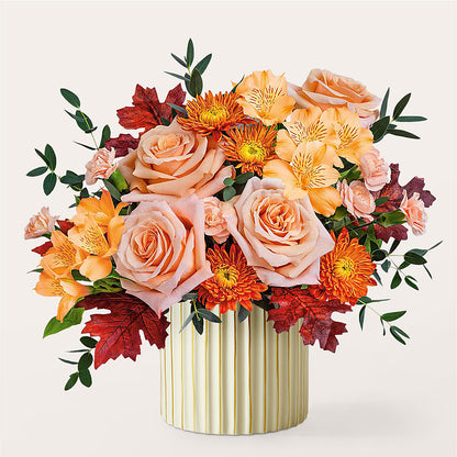 Spiced Latte Bouquet with Ivory Vase –  Herbert E Berg Florist Inc, Worcester MA