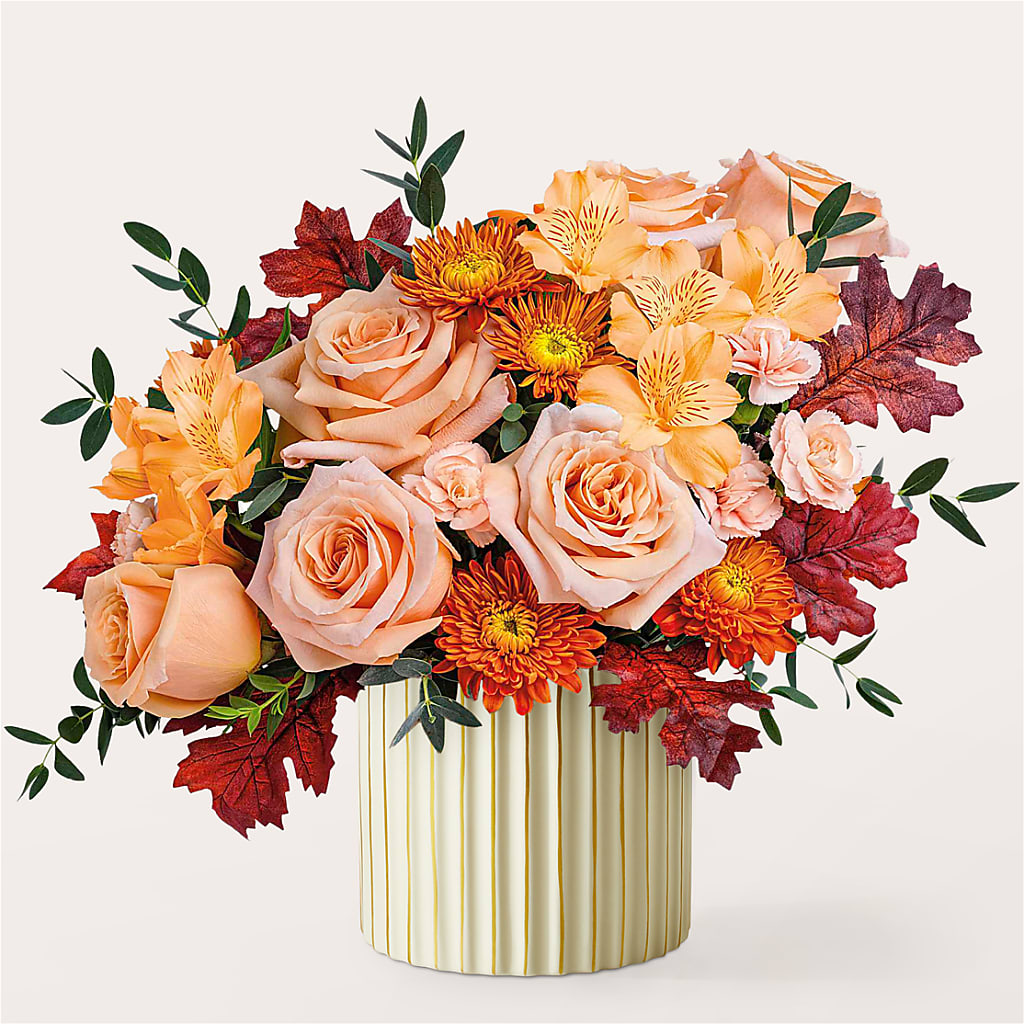 Spiced Latte Bouquet with Ivory Vase –  Herbert E Berg Florist Inc, Worcester MA