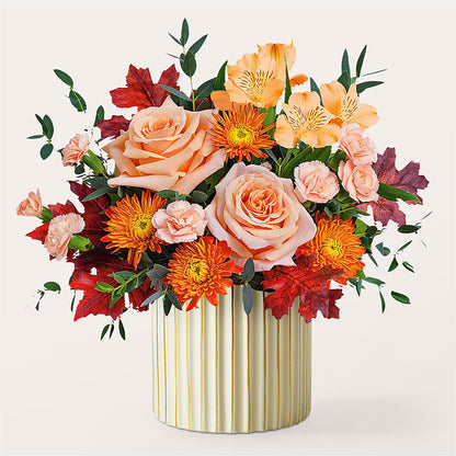 Spiced Latte Bouquet with Ivory Vase –  Herbert E Berg Florist Inc, Worcester MA