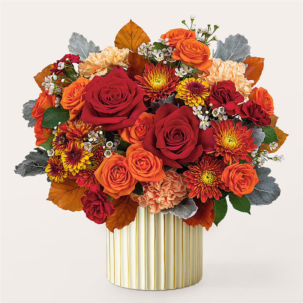 Merlot Bouquet with Ivory Vase –  Herbert E Berg Florist Inc, Worcester MA
