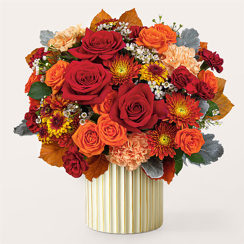 Merlot Bouquet with Ivory Vase –  Herbert E Berg Florist Inc, Worcester MA