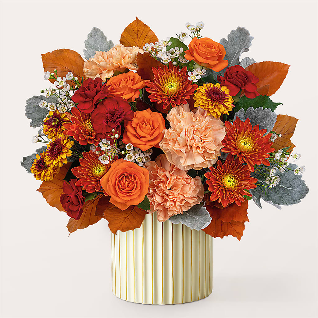 Merlot Bouquet with Ivory Vase –  Herbert E Berg Florist Inc, Worcester MA
