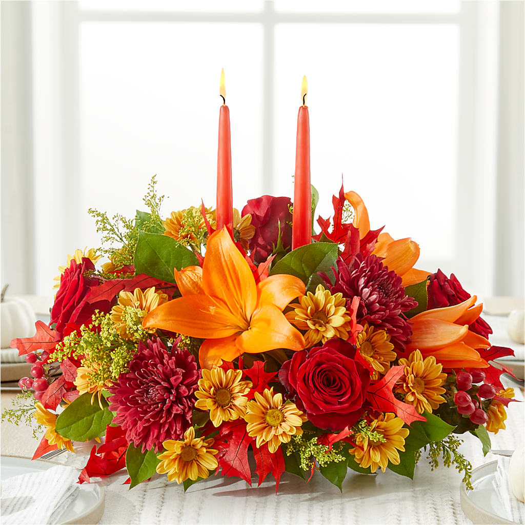 Autumn's Embrace Centerpiece –  Herbert E Berg Florist Inc, Worcester MA