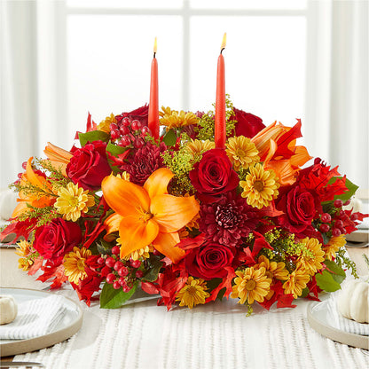 Autumn's Embrace Centerpiece –  Herbert E Berg Florist Inc, Worcester MA
